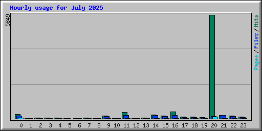 Hourly usage for July 2025