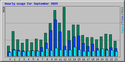 Hourly usage for September 2025