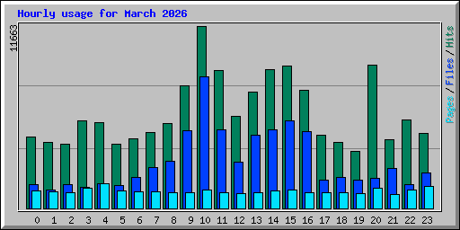 Hourly usage for March 2026